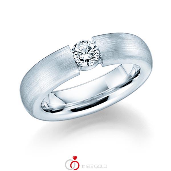 klassischer Trauring/Ehering in Weißgold 585 mit zus. 0,25 ct. Brillant tw, si von Steinberg - Q-1378-1 klassischer Trauring/Ehering in Weißgold 585 mit zus. 0,25 ct. Brillant tw, si von Steinberg - Q-1378-1