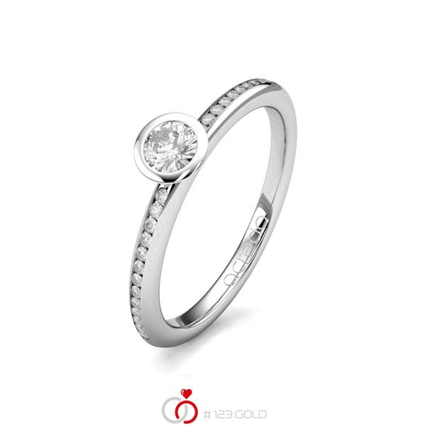 klassischer Trauring/Ehering in Weißgold 585 mit zus. 0,28 ct. Brillant tw, si von acredo - A-1654-10 klassischer Trauring/Ehering in Weißgold 585 mit zus. 0,28 ct. Brillant tw, si von acredo - A-1654-10