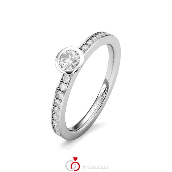 klassischer Trauring/Ehering in Weißgold 585 mit zus. 0,35 ct. Brillant tw, si von acredo - A-1651-10 klassischer Trauring/Ehering in Weißgold 585 mit zus. 0,35 ct. Brillant tw, si von acredo - A-1651-10