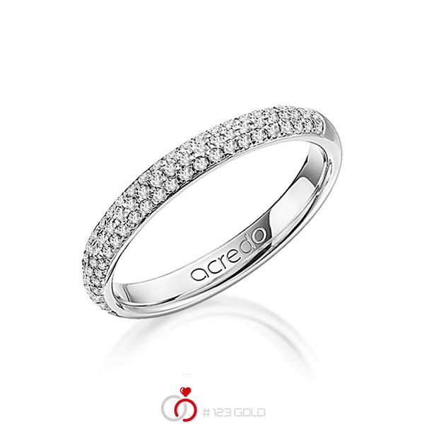 klassischer Trauring/Ehering in Weißgold 585 mit zus. 0,38 ct. Brillant tw, si von acredo - A-1262-1 klassischer Trauring/Ehering in Weißgold 585 mit zus. 0,38 ct. Brillant tw, si von acredo - A-1262-1