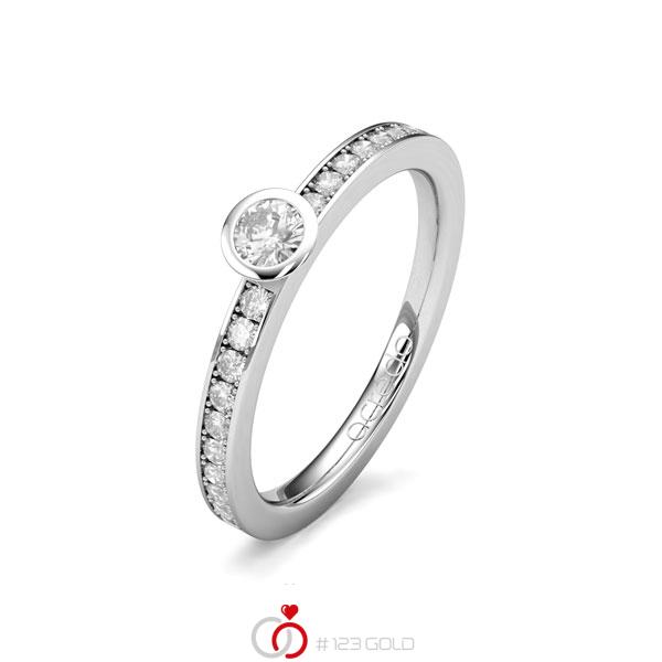 klassischer Trauring/Ehering in Weißgold 585 mit zus. 0,3 ct. Brillant tw, si von acredo - A-1651-6 klassischer Trauring/Ehering in Weißgold 585 mit zus. 0,3 ct. Brillant tw, si von acredo - A-1651-6