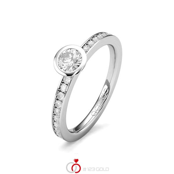 klassischer Trauring/Ehering in Weißgold 585 mit zus. 0,45 ct. Brillant tw, si von acredo - A-1651-18 klassischer Trauring/Ehering in Weißgold 585 mit zus. 0,45 ct. Brillant tw, si von acredo - A-1651-18