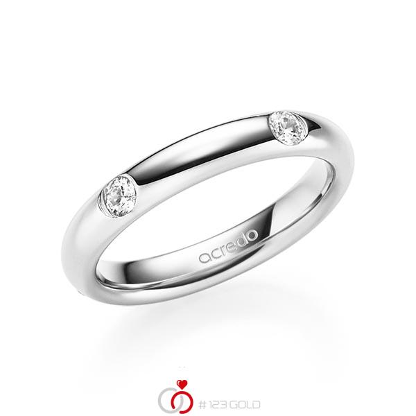 klassischer Trauring/Ehering in Weißgold 585 mit zus. 0,4 ct. Brillant tw, si von acredo - A-1909-11 klassischer Trauring/Ehering in Weißgold 585 mit zus. 0,4 ct. Brillant tw, si von acredo - A-1909-11