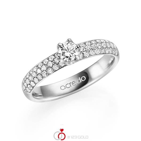 klassischer Trauring/Ehering in Weißgold 585 mit zus. 0,682 ct. Brillant tw, vs tw, si von acredo - A-1329-1 klassischer Trauring/Ehering in Weißgold 585 mit zus. 0,682 ct. Brillant tw, vs tw, si von acredo - A-1329-1