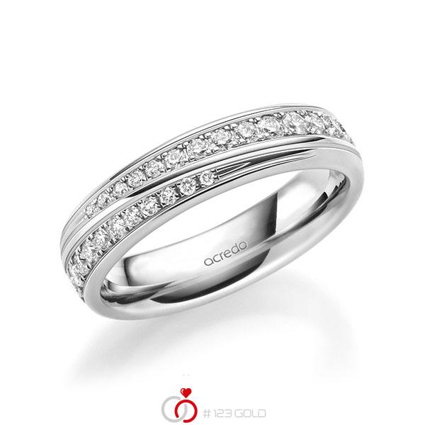 klassischer Trauring/Ehering in Weißgold 585 mit zus. 0,964 ct. Brillant tw, si von acredo - A-1631-15 klassischer Trauring/Ehering in Weißgold 585 mit zus. 0,964 ct. Brillant tw, si von acredo - A-1631-15