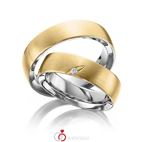 Paar bicolor Trauringe/Eheringe in aussen Gelbgold 585 , innen Graugold dunkel 585 mit zus. 0,025 ct. Brillant tw, si von 123gold - Y-1294-6 Paar bicolor Trauringe/Eheringe in aussen Gelbgold 585 , innen Graugold dunkel 585 mit zus. 0,025 ct. Brillant tw, si von 123gold - Y-1294-6