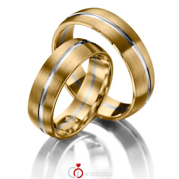 Paar bicolor Trauringe/Eheringe in Gelbgold 375 Weißgold 375 - NP-1045-1 Paar bicolor Trauringe/Eheringe in Gelbgold 375 Weißgold 375 - NP-1045-1