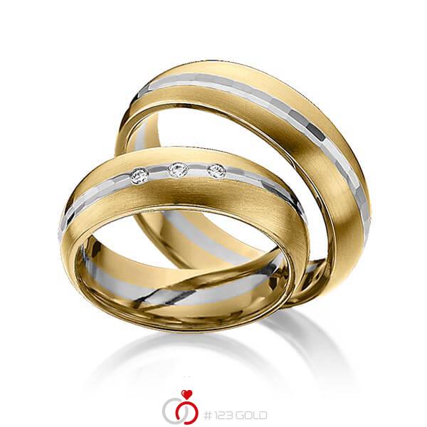 Paar bicolor Trauringe/Eheringe in Gelbgold 585 Graugold dunkel 585 mit zus. 0,045 ct. Brillant tw, si von 123gold - Y-1292-5 Paar bicolor Trauringe/Eheringe in Gelbgold 585 Graugold dunkel 585 mit zus. 0,045 ct. Brillant tw, si von 123gold - Y-1292-5