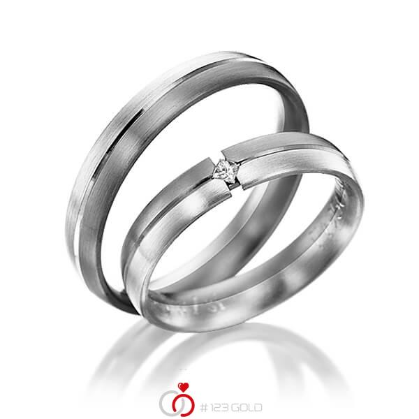 Paar bicolor Trauringe/Eheringe in Graugold dunkel 585 Weissgold 585 mit zus. 0,03 ct. Prinzess-Diamant tw, si von 123gold - Y-1036-18 Paar bicolor Trauringe/Eheringe in Graugold dunkel 585 Weissgold 585 mit zus. 0,03 ct. Prinzess-Diamant tw, si von 123gold - Y-1036-18