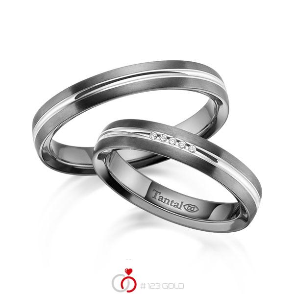 Paar bicolor Trauringe/Eheringe in Innen Tantal 900 , aussen Tantal 900 Silber 925 mit zus. 0,025 ct. Brillant tw, si - UQ-1052-1 Paar bicolor Trauringe/Eheringe in Innen Tantal 900 , aussen Tantal 900 Silber 925 mit zus. 0,025 ct. Brillant tw, si - UQ-1052-1