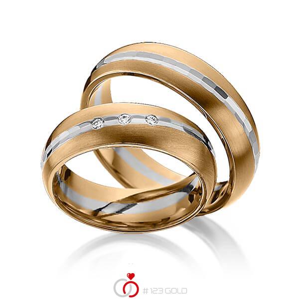 Paar bicolor Trauringe/Eheringe in Roségold 585 Graugold dunkel 585 mit zus. 0,045 ct. Brillant tw, si von 123gold - Y-1292-9 Paar bicolor Trauringe/Eheringe in Roségold 585 Graugold dunkel 585 mit zus. 0,045 ct. Brillant tw, si von 123gold - Y-1292-9
