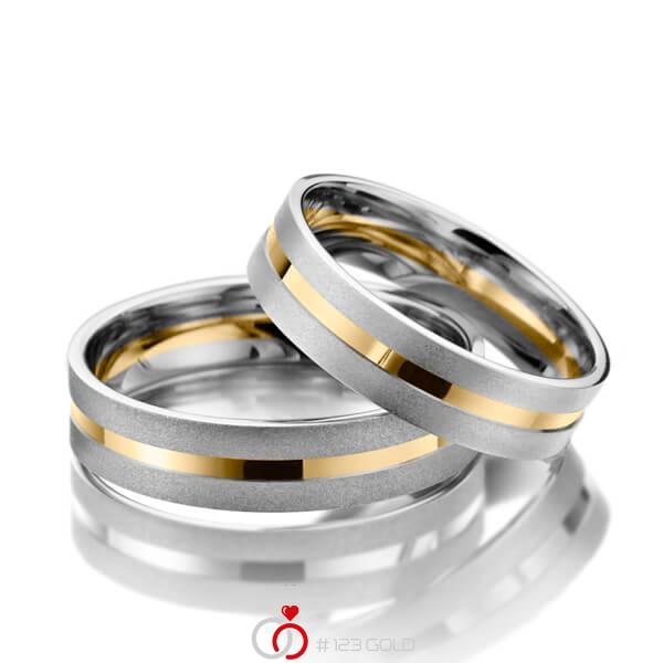 Paar bicolor Trauringe/Eheringe in Weißgold 585 Gelbgold 585 - NP-1074-4 Paar bicolor Trauringe/Eheringe in Weißgold 585 Gelbgold 585 - NP-1074-4