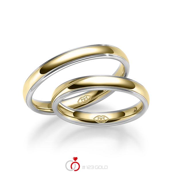 Paar bicolor Trauringe/Eheringe in Weissgold 585 Gelbgold 585 - NP-1162-1 Paar bicolor Trauringe/Eheringe in Weissgold 585 Gelbgold 585 - NP-1162-1