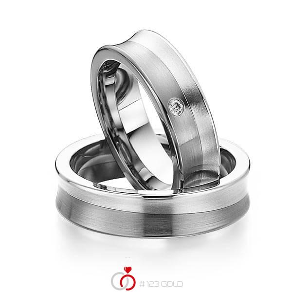 Paar bicolor Trauringe/Eheringe in Weissgold 585 Graugold dunkel 585 mit zus. 0,03 ct. Brillant tw, si von 123gold - Y-1299-9 Paar bicolor Trauringe/Eheringe in Weissgold 585 Graugold dunkel 585 mit zus. 0,03 ct. Brillant tw, si von 123gold - Y-1299-9