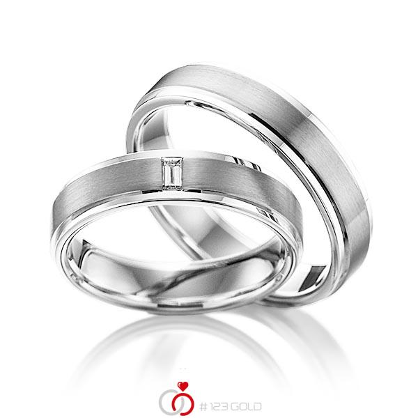 Paar bicolor Trauringe/Eheringe in Weissgold 585 Graugold dunkel 585 mit zus. 0,06 ct. Baguette-Diamant tw, vs von 123gold - Y-1107-17 Paar bicolor Trauringe/Eheringe in Weissgold 585 Graugold dunkel 585 mit zus. 0,06 ct. Baguette-Diamant tw, vs von 123gold - Y-1107-17