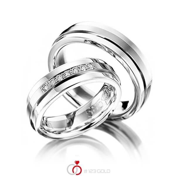 Paar bicolor Trauringe/Eheringe in Weissgold 585 Graugold dunkel 585 mit zus. 0,14 ct. Brillant tw, si von 123gold - Y-1142-17 Paar bicolor Trauringe/Eheringe in Weissgold 585 Graugold dunkel 585 mit zus. 0,14 ct. Brillant tw, si von 123gold - Y-1142-17