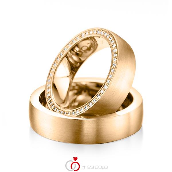 Paar klassische Memoire-Trauringe/Eheringe in Roségold 585 vollausgefasst mit zus. 0,255 ct. Brillant tw, si von acredo - A-1072-2 Paar klassische Memoire-Trauringe/Eheringe in Roségold 585 vollausgefasst mit zus. 0,255 ct. Brillant tw, si von acredo - A-1072-2
