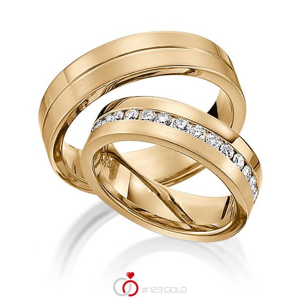 Paar klassische Memoire-Trauringe/Eheringe in Roségold 585 vollausgefasst mit zus. 0,99 ct. Brillant tw, si von Steinberg - Q-1194-9 Paar klassische Memoire-Trauringe/Eheringe in Roségold 585 vollausgefasst mit zus. 0,99 ct. Brillant tw, si von Steinberg - Q-1194-9