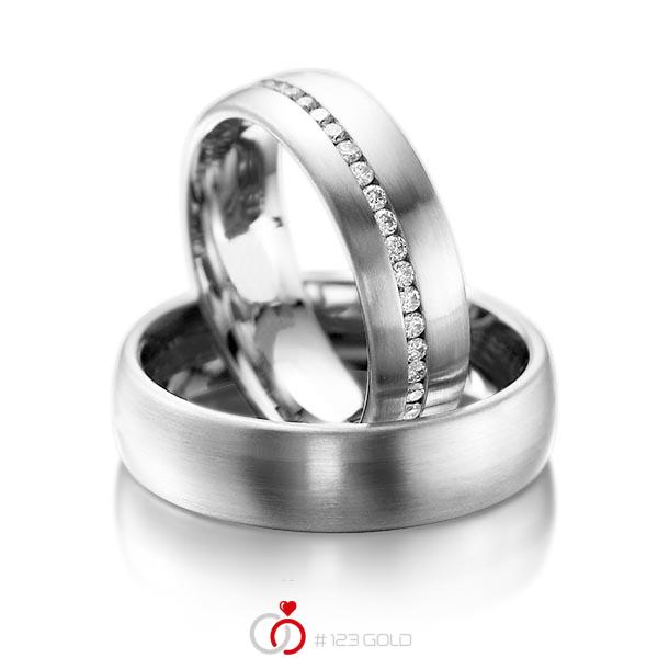 Paar klassische Memoire-Trauringe/Eheringe in Weissgold 585 vollausgefasst mit zus. 0,47 ct. Brillant tw, si von acredo - A-1014-12 Paar klassische Memoire-Trauringe/Eheringe in Weissgold 585 vollausgefasst mit zus. 0,47 ct. Brillant tw, si von acredo - A-1014-12