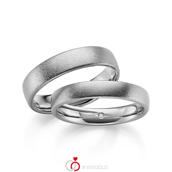 Paar klassische Trauringe/Eheringe in außen Graugold 585 , innen Graugold 585 mit zus. 0,01 ct. Brillant tw, si von acredo - A-2185-5 Paar klassische Trauringe/Eheringe in außen Graugold 585 , innen Graugold 585 mit zus. 0,01 ct. Brillant tw, si von acredo - A-2185-5