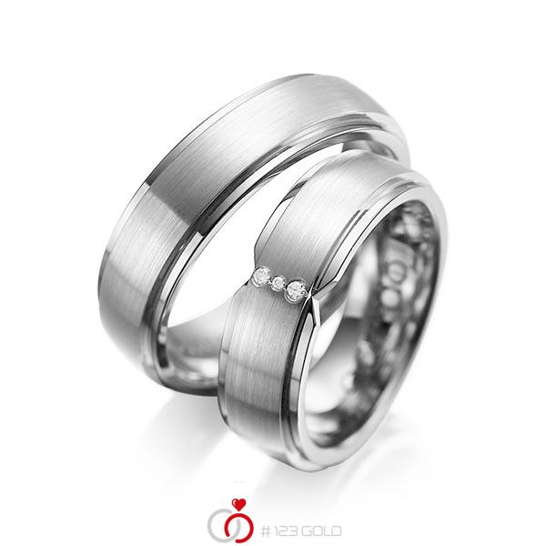 Paar klassische Trauringe/Eheringe in außen Graugold 585 , innen Graugold 585 mit zus. 0,025 ct. Brillant tw, si von acredo - A-1063-11 Paar klassische Trauringe/Eheringe in außen Graugold 585 , innen Graugold 585 mit zus. 0,025 ct. Brillant tw, si von acredo - A-1063-11