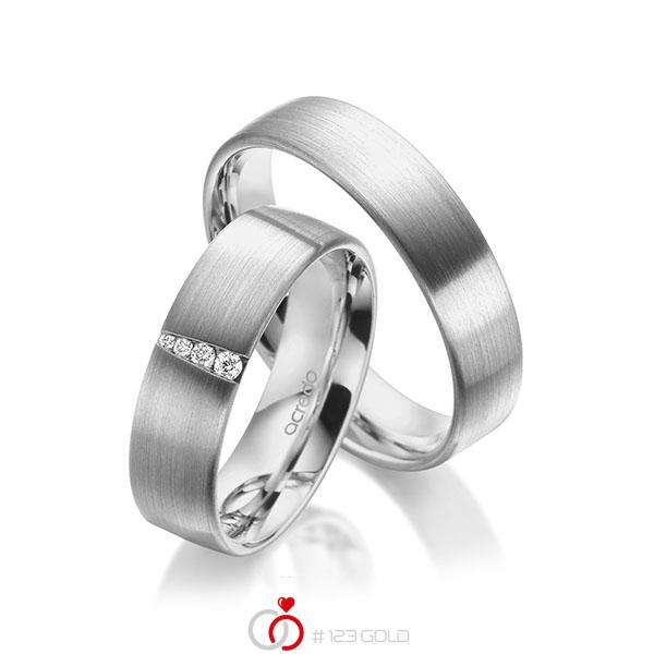 Paar klassische Trauringe/Eheringe in aussen Graugold 585 , innen Graugold 585 mit zus. 0,048 ct. Brillant tw, si von acredo - A-1950-4 Paar klassische Trauringe/Eheringe in aussen Graugold 585 , innen Graugold 585 mit zus. 0,048 ct. Brillant tw, si von acredo - A-1950-4