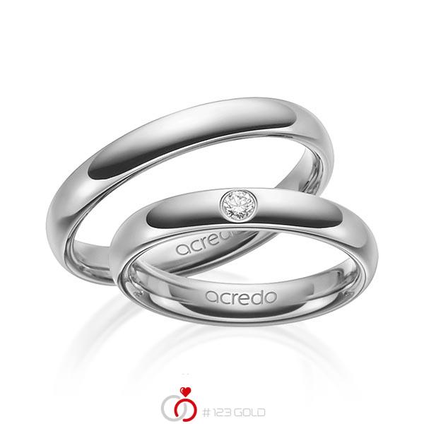 Paar klassische Trauringe/Eheringe in außen Graugold 585 , innen Graugold 585 mit zus. 0,06 ct. Brillant tw, si von acredo - A-1465-4 Paar klassische Trauringe/Eheringe in außen Graugold 585 , innen Graugold 585 mit zus. 0,06 ct. Brillant tw, si von acredo - A-1465-4