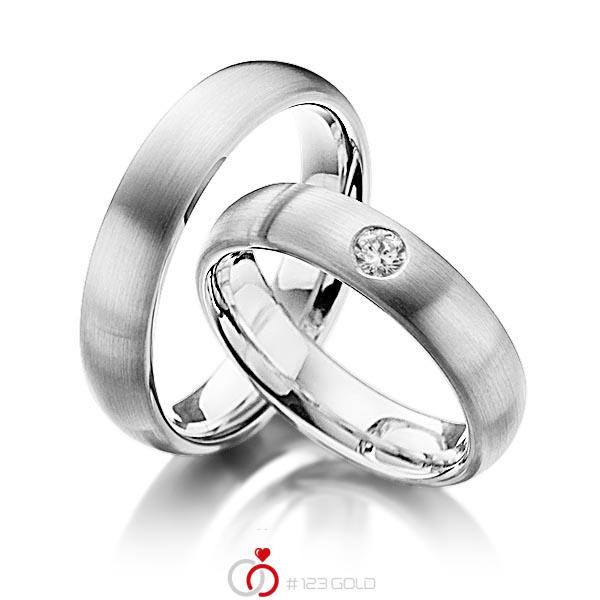 Paar klassische Trauringe/Eheringe in außen Graugold 585 , innen Graugold 585 mit zus. 0,17 ct. Brillant tw, si von Steinberg - Q-1218-6 Paar klassische Trauringe/Eheringe in außen Graugold 585 , innen Graugold 585 mit zus. 0,17 ct. Brillant tw, si von Steinberg - Q-1218-6