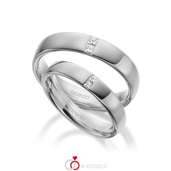 Paar klassische Trauringe/Eheringe in aussen Graugold 585 , innen Graugold 585 mit zus. 0,18 ct. Prinzess-Diamant tw, si von acredo - A-1944-8 Paar klassische Trauringe/Eheringe in aussen Graugold 585 , innen Graugold 585 mit zus. 0,18 ct. Prinzess-Diamant tw, si von acredo - A-1944-8