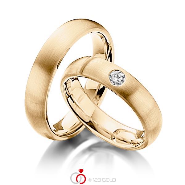 Paar klassische Trauringe/Eheringe in außen Roségold 585 , innen Roségold 585 mit zus. 0,17 ct. Brillant tw, si von Steinberg - Q-1218-9 Paar klassische Trauringe/Eheringe in außen Roségold 585 , innen Roségold 585 mit zus. 0,17 ct. Brillant tw, si von Steinberg - Q-1218-9
