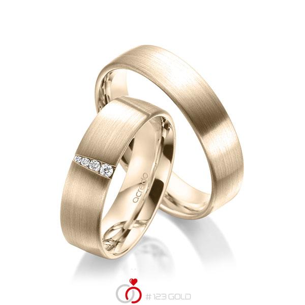Paar klassische Trauringe/Eheringe in aussen Signature Gold 585 , innen Signature Gold 585 mit zus. 0,048 ct. Brillant tw, si von acredo - A-1950-12 Paar klassische Trauringe/Eheringe in aussen Signature Gold 585 , innen Signature Gold 585 mit zus. 0,048 ct. Brillant tw, si von acredo - A-1950-12