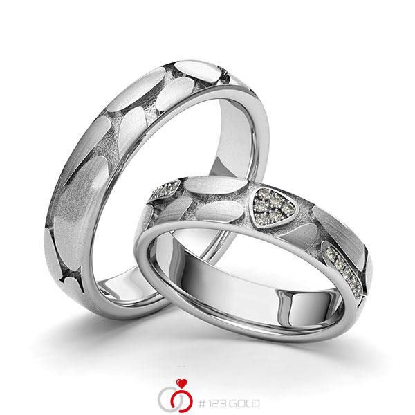 Paar klassische Trauringe/Eheringe in Edelstahl Laser Struktur mit zus. 0,07 ct. Brillant tw, si von 123gold - Y-1407-1 Paar klassische Trauringe/Eheringe in Edelstahl Laser Struktur mit zus. 0,07 ct. Brillant tw, si von 123gold - Y-1407-1