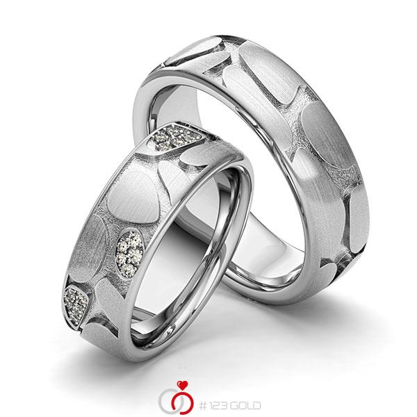 Paar klassische Trauringe/Eheringe in Edelstahl Laser Struktur mit zus. 0,12 ct. Brillant tw, si von 123gold - Y-1411-1 Paar klassische Trauringe/Eheringe in Edelstahl Laser Struktur mit zus. 0,12 ct. Brillant tw, si von 123gold - Y-1411-1