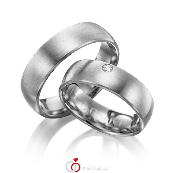 Paar klassische Trauringe/Eheringe in Edelstahl mit zus. 0,03 ct. Brillant tw, si von 123gold - Y-1016-17 Paar klassische Trauringe/Eheringe in Edelstahl mit zus. 0,03 ct. Brillant tw, si von 123gold - Y-1016-17