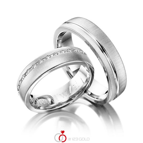 Paar klassische Trauringe/Eheringe in Edelstahl mit zus. 0,15 ct. Brillant tw, si von 123gold - Y-1024-11 Paar klassische Trauringe/Eheringe in Edelstahl mit zus. 0,15 ct. Brillant tw, si von 123gold - Y-1024-11