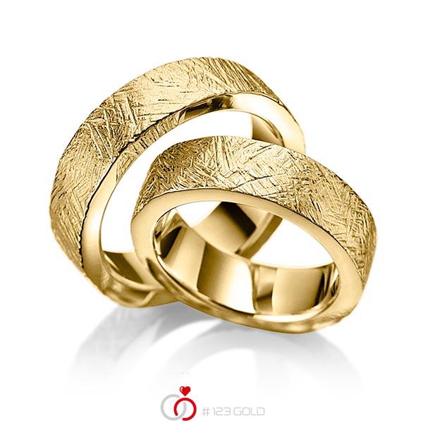 Paar klassische Trauringe/Eheringe in Gelbgold 585 - K-1030-2 Paar klassische Trauringe/Eheringe in Gelbgold 585 - K-1030-2