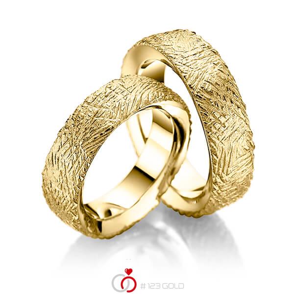 Paar klassische Trauringe/Eheringe in Gelbgold 585 - K-1032-1 Paar klassische Trauringe/Eheringe in Gelbgold 585 - K-1032-1