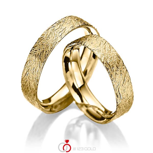 Paar klassische Trauringe/Eheringe in Gelbgold 585 - K-1033-2 Paar klassische Trauringe/Eheringe in Gelbgold 585 - K-1033-2