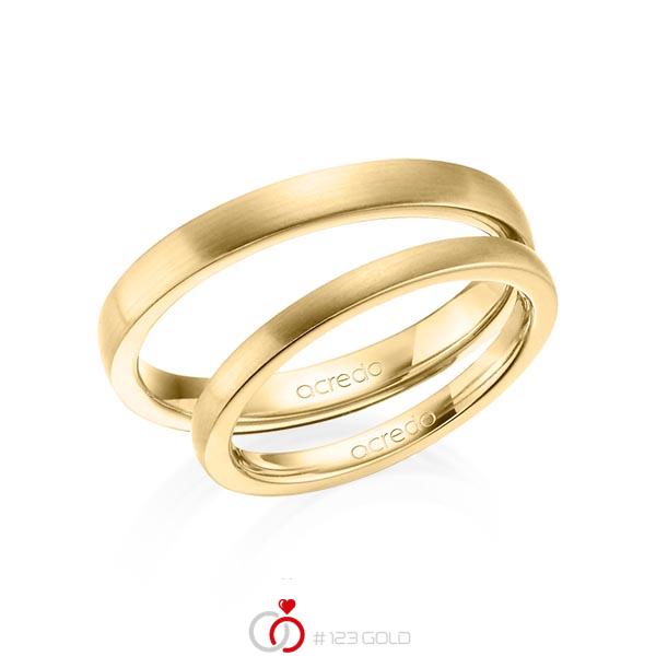 Paar klassische Trauringe/Eheringe in Gelbgold 585 von acredo - A-1406-2 Paar klassische Trauringe/Eheringe in Gelbgold 585 von acredo - A-1406-2