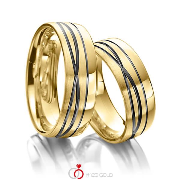 Paar klassische Trauringe/Eheringe in Gelbgold 585 von Merii - M-1082-3 Paar klassische Trauringe/Eheringe in Gelbgold 585 von Merii - M-1082-3