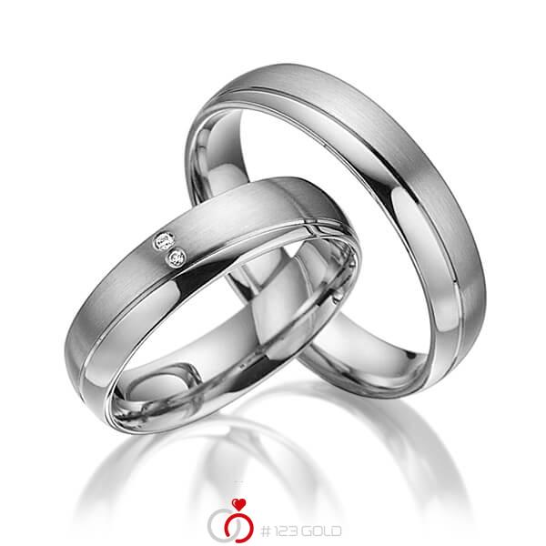 Paar klassische Trauringe/Eheringe in Graugold 585 mit zus. 0,015 ct. Brillant tw, si von acredo - A-3018-9 Paar klassische Trauringe/Eheringe in Graugold 585 mit zus. 0,015 ct. Brillant tw, si von acredo - A-3018-9
