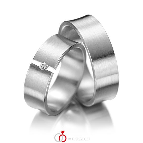 Paar klassische Trauringe/Eheringe in Graugold 585 mit zus. 0,02 ct. Brillant tw, si von 123gold - Y-1049-4 Paar klassische Trauringe/Eheringe in Graugold 585 mit zus. 0,02 ct. Brillant tw, si von 123gold - Y-1049-4