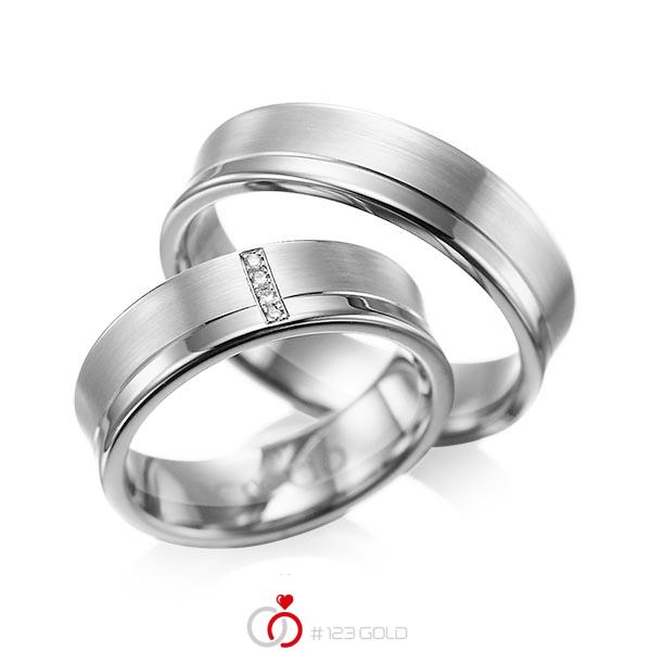 Paar klassische Trauringe/Eheringe in Graugold 585 mit zus. 0,02 ct. Brillant tw, si von acredo - A-1053-11 Paar klassische Trauringe/Eheringe in Graugold 585 mit zus. 0,02 ct. Brillant tw, si von acredo - A-1053-11