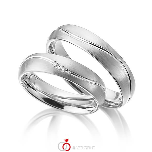 Paar klassische Trauringe/Eheringe in Graugold 585 mit zus. 0,03 ct. Brillant tw, si von 123gold - Y-1313-2 Paar klassische Trauringe/Eheringe in Graugold 585 mit zus. 0,03 ct. Brillant tw, si von 123gold - Y-1313-2
