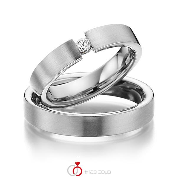 Paar klassische Trauringe/Eheringe in Graugold 585 mit zus. 0,1 ct. Brillant tw, si von 123gold - Y-1296-13 Paar klassische Trauringe/Eheringe in Graugold 585 mit zus. 0,1 ct. Brillant tw, si von 123gold - Y-1296-13