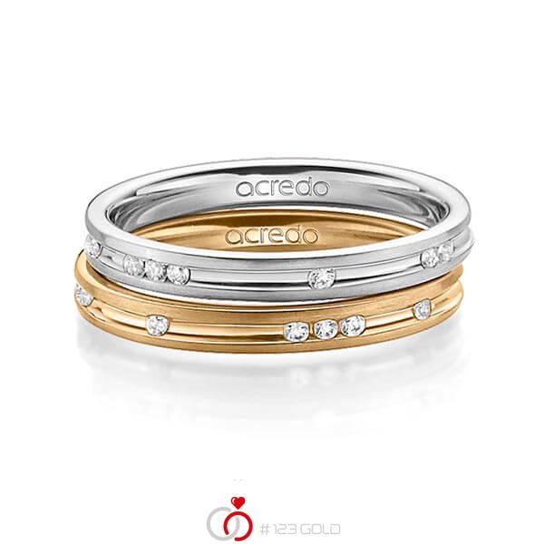 Paar klassische Trauringe/Eheringe in Graugold 585 mit zus. 0,28 ct. Brillant tw, si von acredo - A-1396-10 Paar klassische Trauringe/Eheringe in Graugold 585 mit zus. 0,28 ct. Brillant tw, si von acredo - A-1396-10