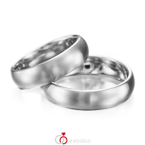 Paar klassische Trauringe/Eheringe in Graugold 585 von acredo - A-1077-5 Paar klassische Trauringe/Eheringe in Graugold 585 von acredo - A-1077-5