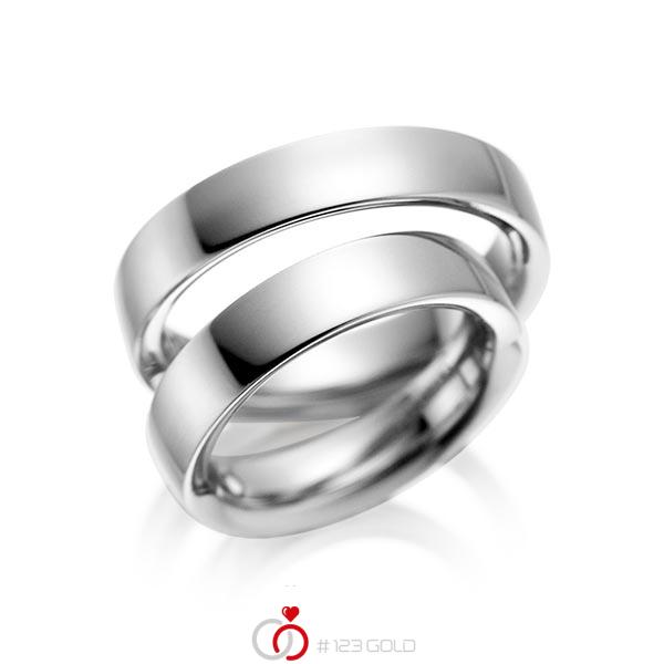 Paar klassische Trauringe/Eheringe in Graugold 585 von acredo - A-1078-6 Paar klassische Trauringe/Eheringe in Graugold 585 von acredo - A-1078-6
