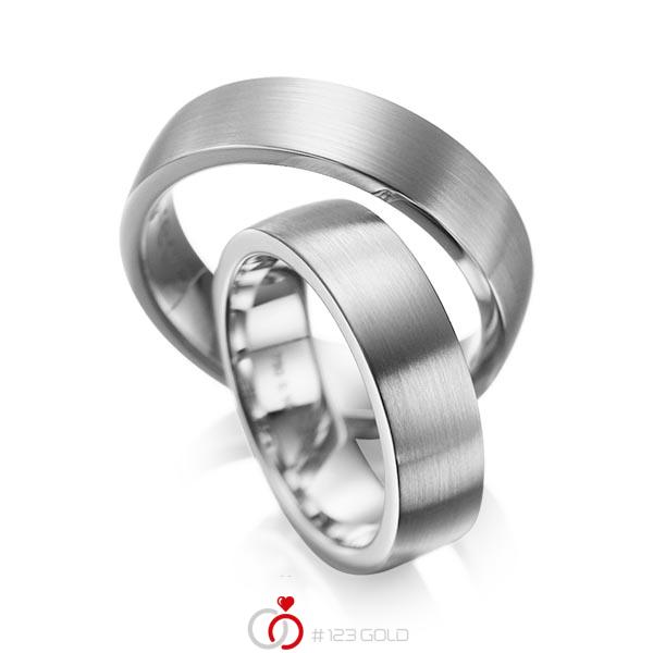 Paar klassische Trauringe/Eheringe in Graugold 585 von acredo - A-1080-4 Paar klassische Trauringe/Eheringe in Graugold 585 von acredo - A-1080-4