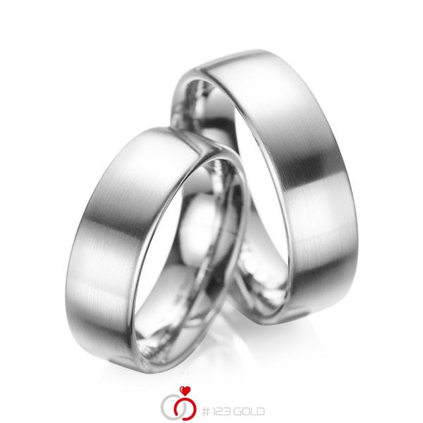 Paar klassische Trauringe/Eheringe in Graugold 585 von acredo - A-1083-6 Paar klassische Trauringe/Eheringe in Graugold 585 von acredo - A-1083-6